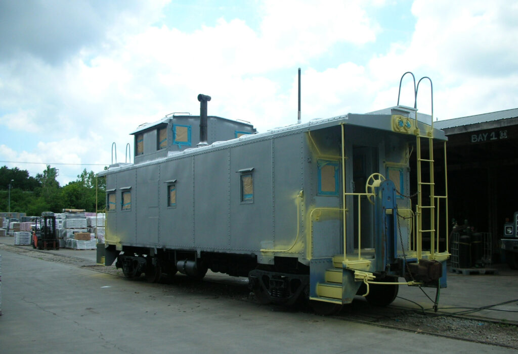 Caboose handrails painted